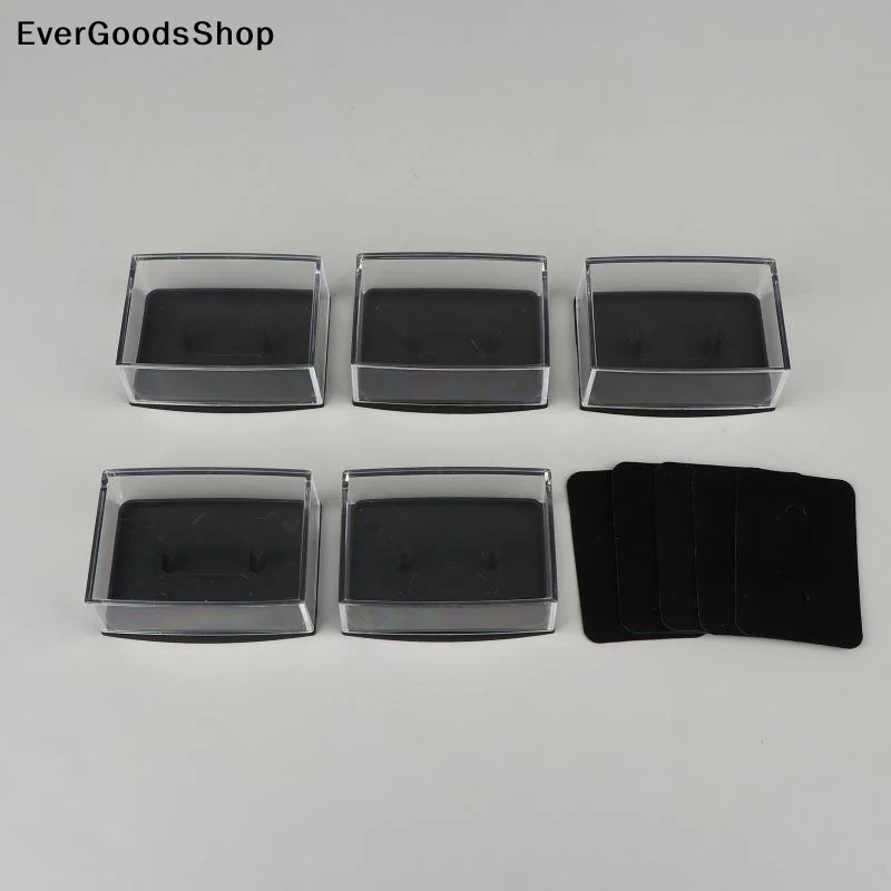 New 5/10Pcs Men Cufflinks Box Transparent Jewelry Display Case Multi Function Storage Organizer Ring Holder Travel Use