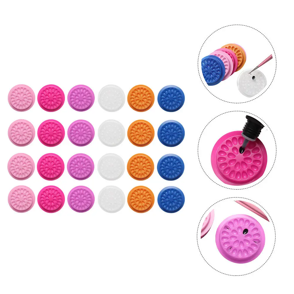 

60Pcs Disk Flower Glue Holder Lash Tools Durable Eyelash Glue Tray No Cracks Gaps Delicate Details Makeup Tool