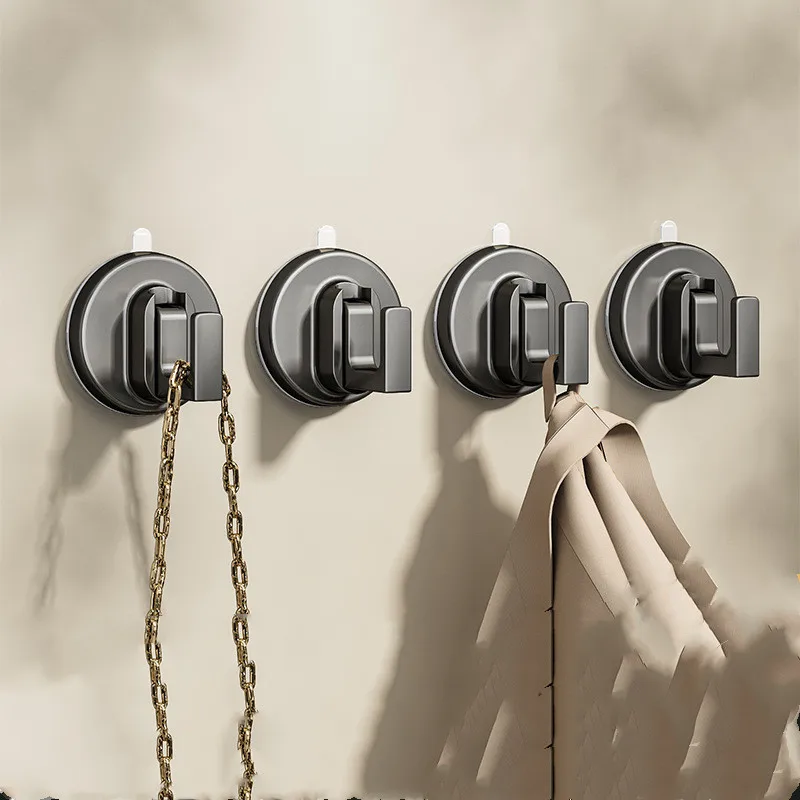 Reusable Suction Cup Hooks Vacuum Suction ABS Waterproof Hooks Punch-free Kitchen Bathroom Wall Hanger Towel Clothes Hook Rack