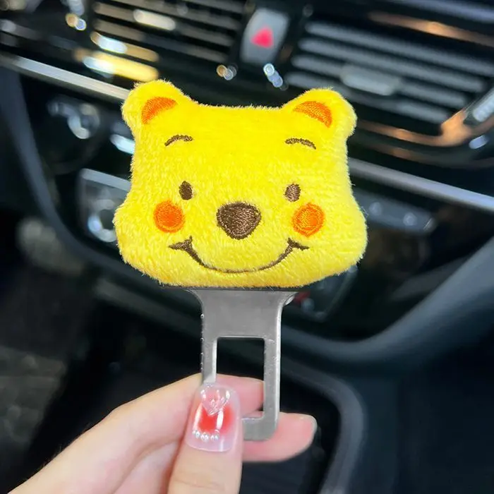 Disney Winnie The Pooh Car Safety Insertion Belt Extend Bayonet Holder Cute Car Interior Decoration Connector Gift