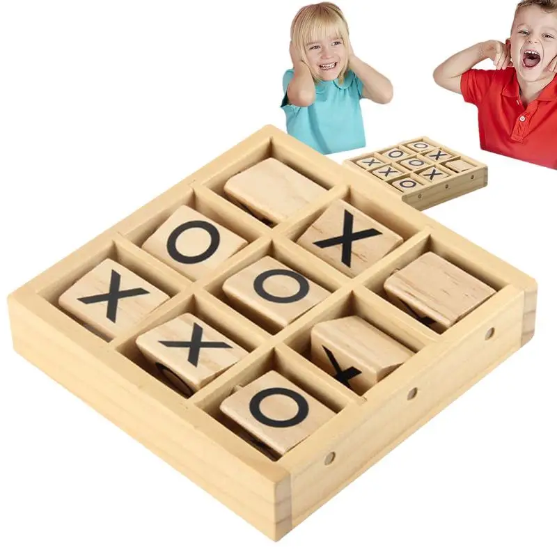 Tac Toe Board Game Wooden Tac Toe Board Interactive Game Party Favors Travel Toys Educational Play For Indoor Outdoor Enjoyment