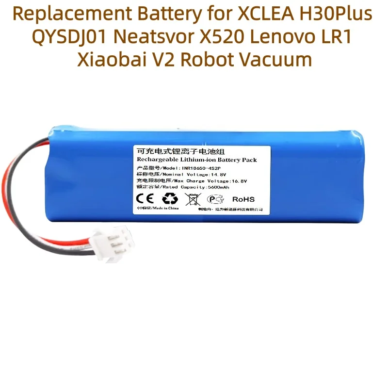 Replacement Battery for Xclea H30 Plus Neatsvor X520 X600 Pro Robot Vacuum Cleaner