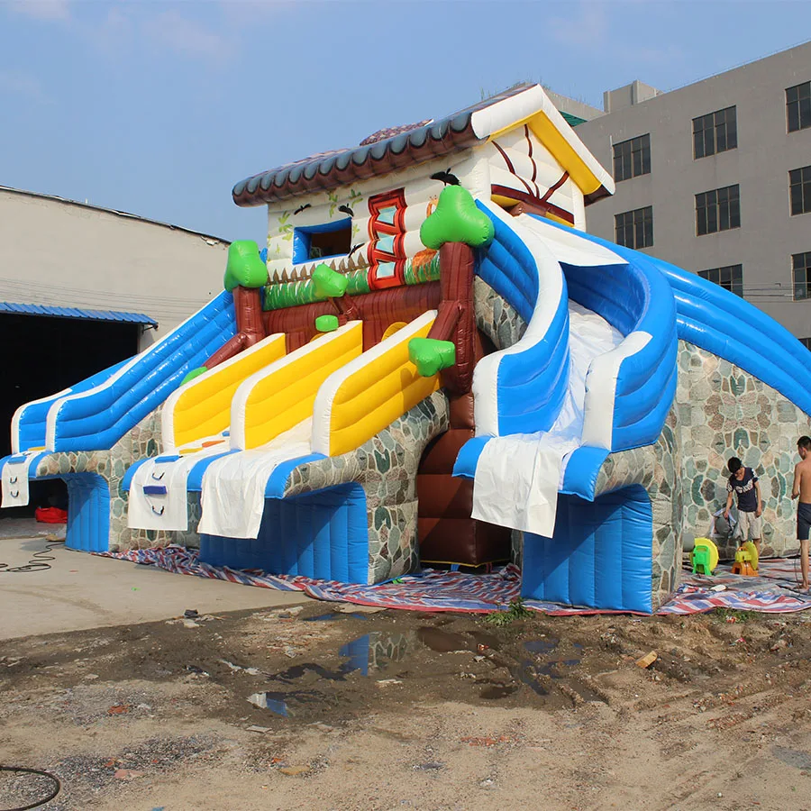 تصميم جديد سجل المقصورة نفخ الهواء ترتد منزل الشريحة نفخ المياه تسلية الشريحة #6