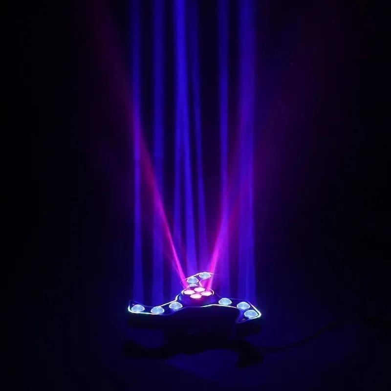 Cross-border full moon scimitar bee eye moving head light KTV voice-activated ambient light colorful beam of light bar laser