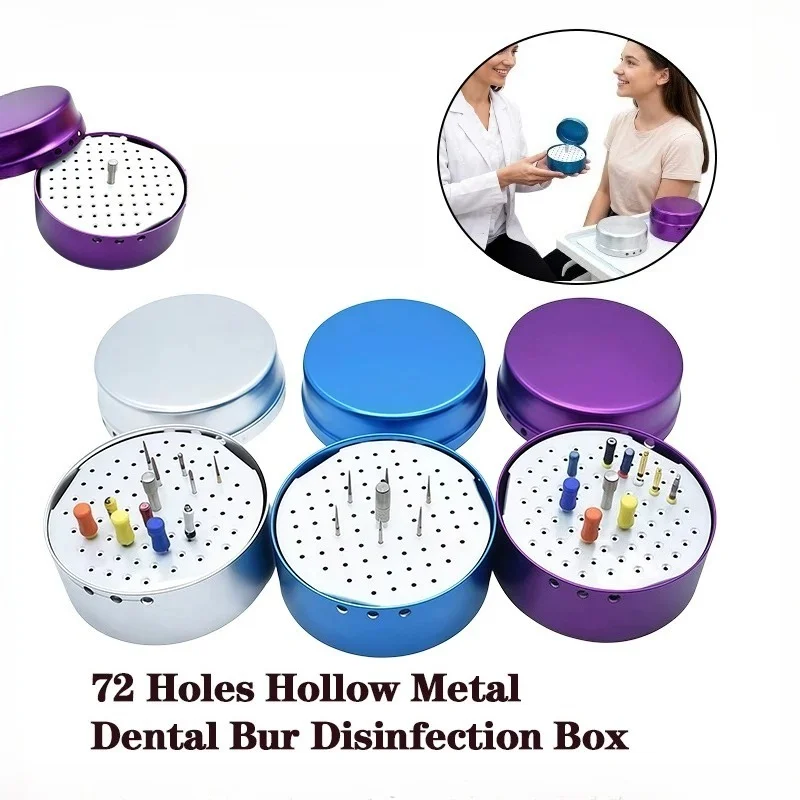 

3Pcs Dental Disinfection Metal Box 72 Holes Endo Files Sterilizer Case Burs For Oral Care Tools
