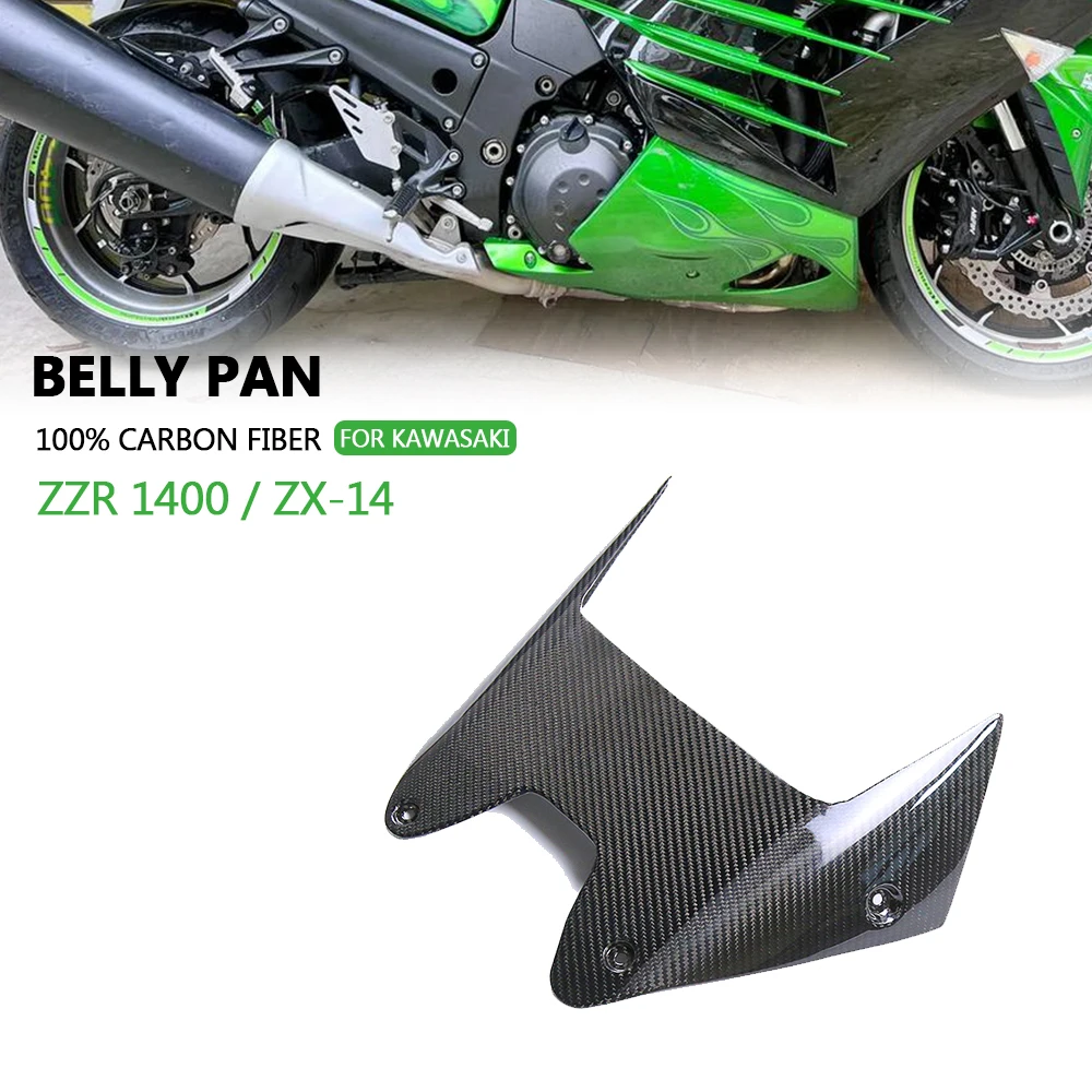 100% Carbon Fiber For Kawasaki ZX14R ZZR1400 ZX-14R ZZR 1400 2013 2014 2015 Belly Pan Fairing Motorcycle Accessories