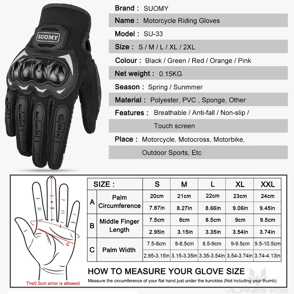 SUOMY New Orange Motorcycle Gloves Summer Men Women Full Finger Touch Screen Motocross Guantes Motorbike Bicycle Cycling Gloves image 4