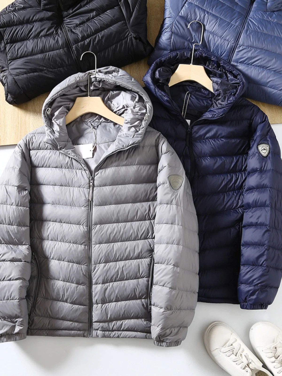 

Lightweight Puffer Jacket 85 Duck down Hooded Outdoor Men's Casual Sporty Style Fashionable Urban Regular Length Youth Outerwear