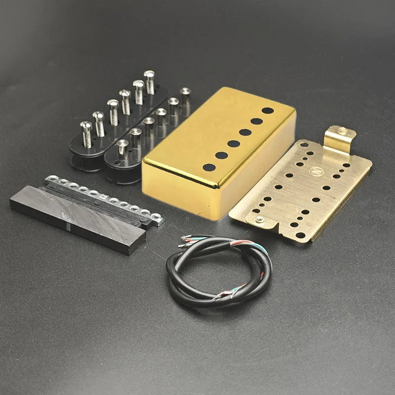

[Pickup DIY Kits] LP Guitar Humbucker Pickup Kits-Brass Cover/Ceramic/Plastic Bobbin/Fixed/Adjustable Pole/4C Cable Pickup Kits