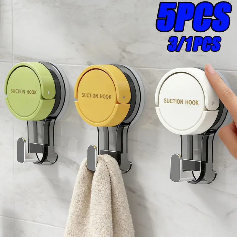 

Suction Hooks Strong Vacuum Power Traceless No-Drilling Adhesive Hooks for Home Bathroom Kitchen Door Back and Toilet Area