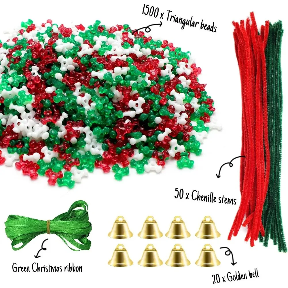2025 حار بيع عيد الميلاد مطرز الديكور مجموعة عيد الميلاد DIY جارلاند جرس شجرة عيد الميلاد DIY تزيين مُثبت