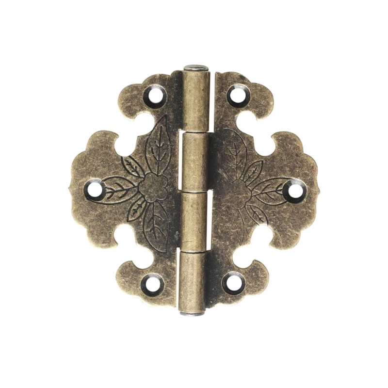 

10Pcs Round Flower Hinges Antique Cabinet Hinges Zinc Alloy Mini Hinges Decorative Furniture Hinges Chest Hinges Craft