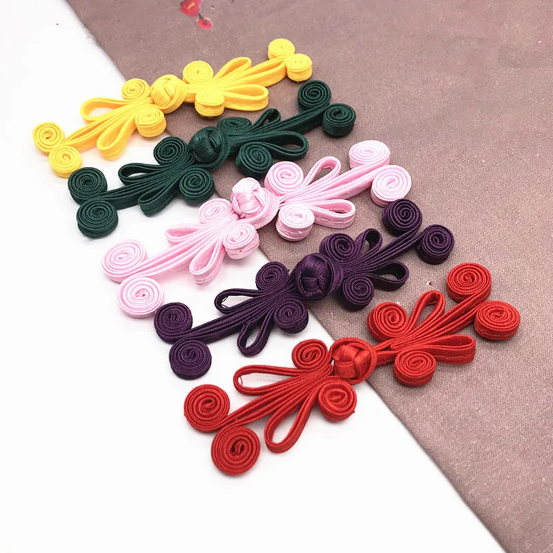 5 Pairs Retro Handmade chiński zapięcie guziki węzeł zapięcie do szycia Cheongsam strój Tang guzikiem DIY akcesoria dekoracyjne