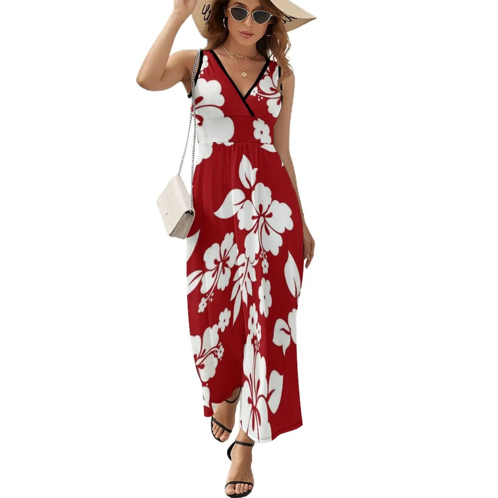 

Hawaiian Pattern - Red Sleeveless Dress Summer women's clothing long dress women summer summer dresses women 2024