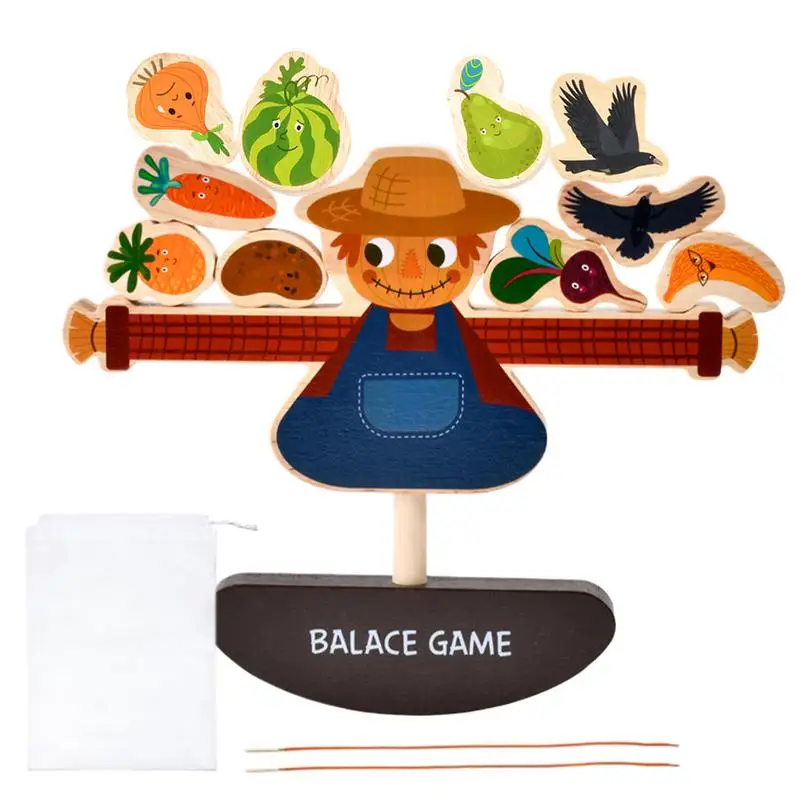 

Stacking Balancing Game Stacking Blocks Balance Game Building Toys Scarecrow Balance Game Board Game Wooden Early Learning Toy