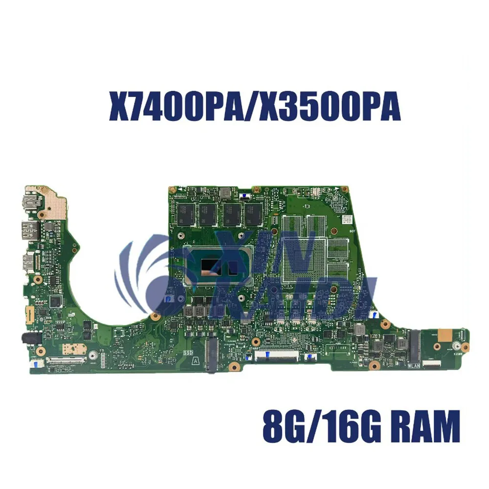 

Notebook Mainboard For ASUS X7400PA X7400PC N7400P X3500PC X3500PA X3400PC X3400PA Laptop Motherboard I5 I7 11th CPU 8G 16G RAM