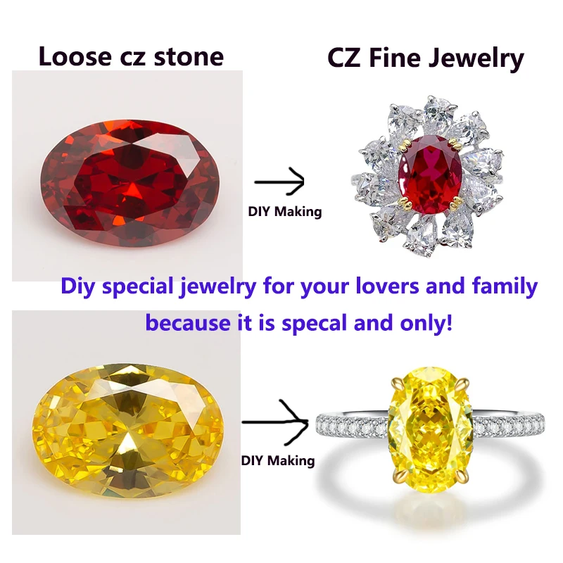 50pcs/lot AAAAA Grade Multicolor 2x3~10x14mm Loose Oval Shape CZ Stone Synthenic Gems Zirconia Stone For Jewelry Making - Image 2