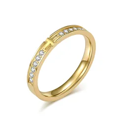 3mm Thin Stainless Steel Pave CZ Cross Ring Wedding Band for Women Men Size 5-11