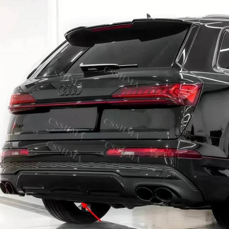 Suitable For Q7 Modified SQ7 Rear Bumper Diffuser Lip Carbon Fiber Look/Glossy Black Boot Guard Plate Splitter 20-23