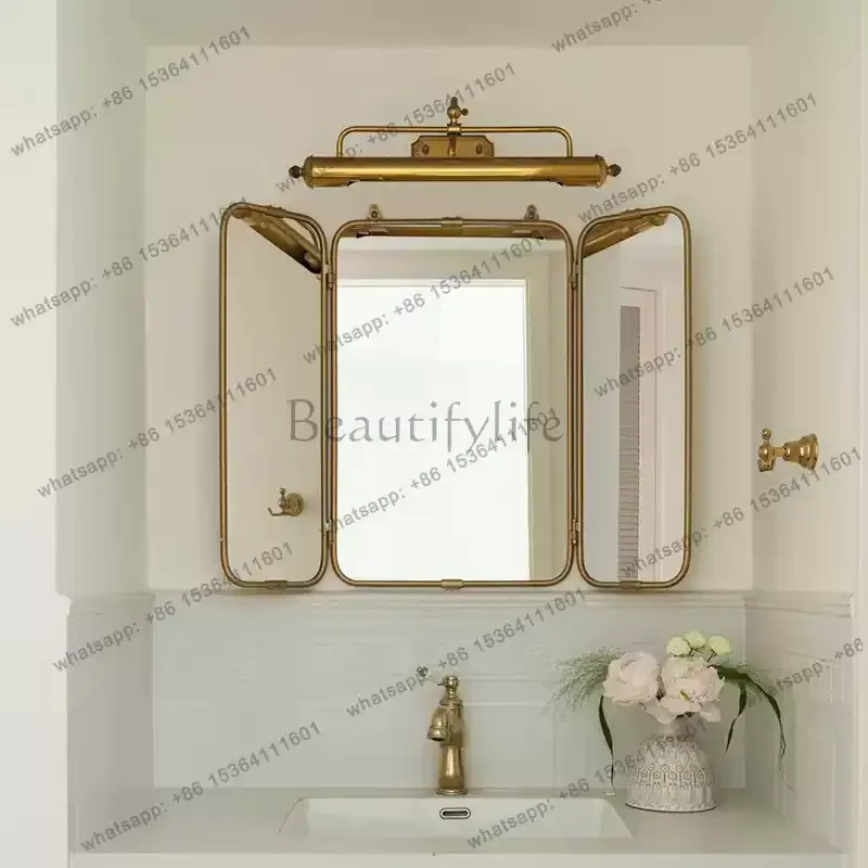 FG  French hotel triple folding bathroom mirror high definition art mirror bathroom feng shui mirror