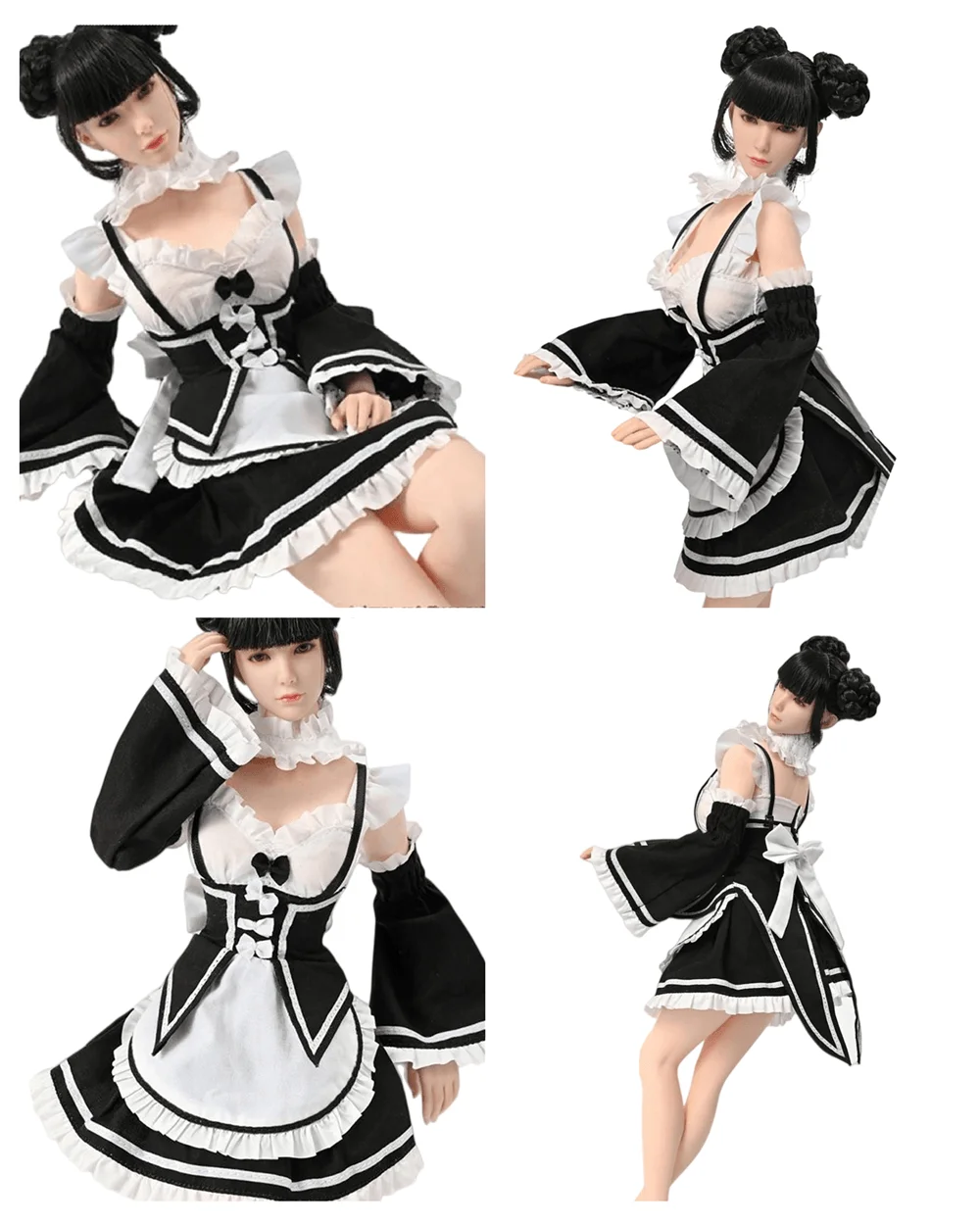 ZYSZY 5049 1/6 Scale Soldier  Maid DressLace Dress Waist Cuff Neck Ring Set Spot 12 Inch Action Figure Body Doll DIY