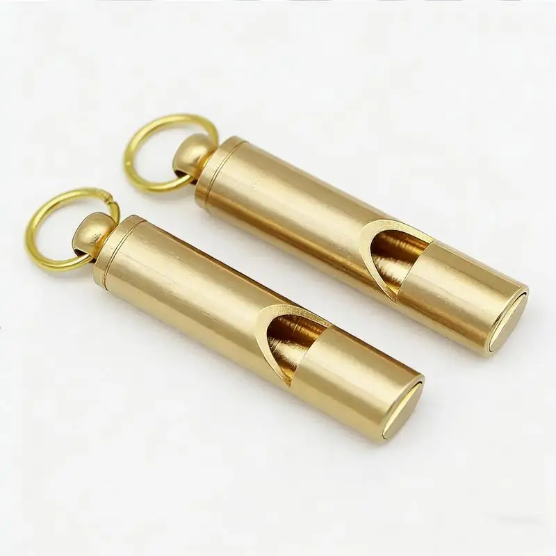 2A Loud Emergency Survival Whistle - Heavy-Duty Gold Construction, With a Clear Ring Buckle Design, Suitable for Outdoor Use, Ca