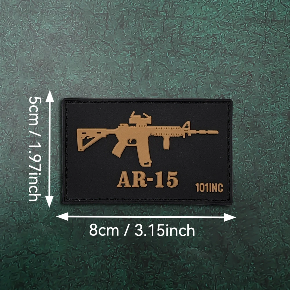 سلاح بندقية Ak مادة PVC ملصق شارة مورالي من المطاط الناعم مع تأثير مضيء، مناسب للقبعات والملابس وحقائب الظهر والسترات - ملصق رقعة مطرز #6
