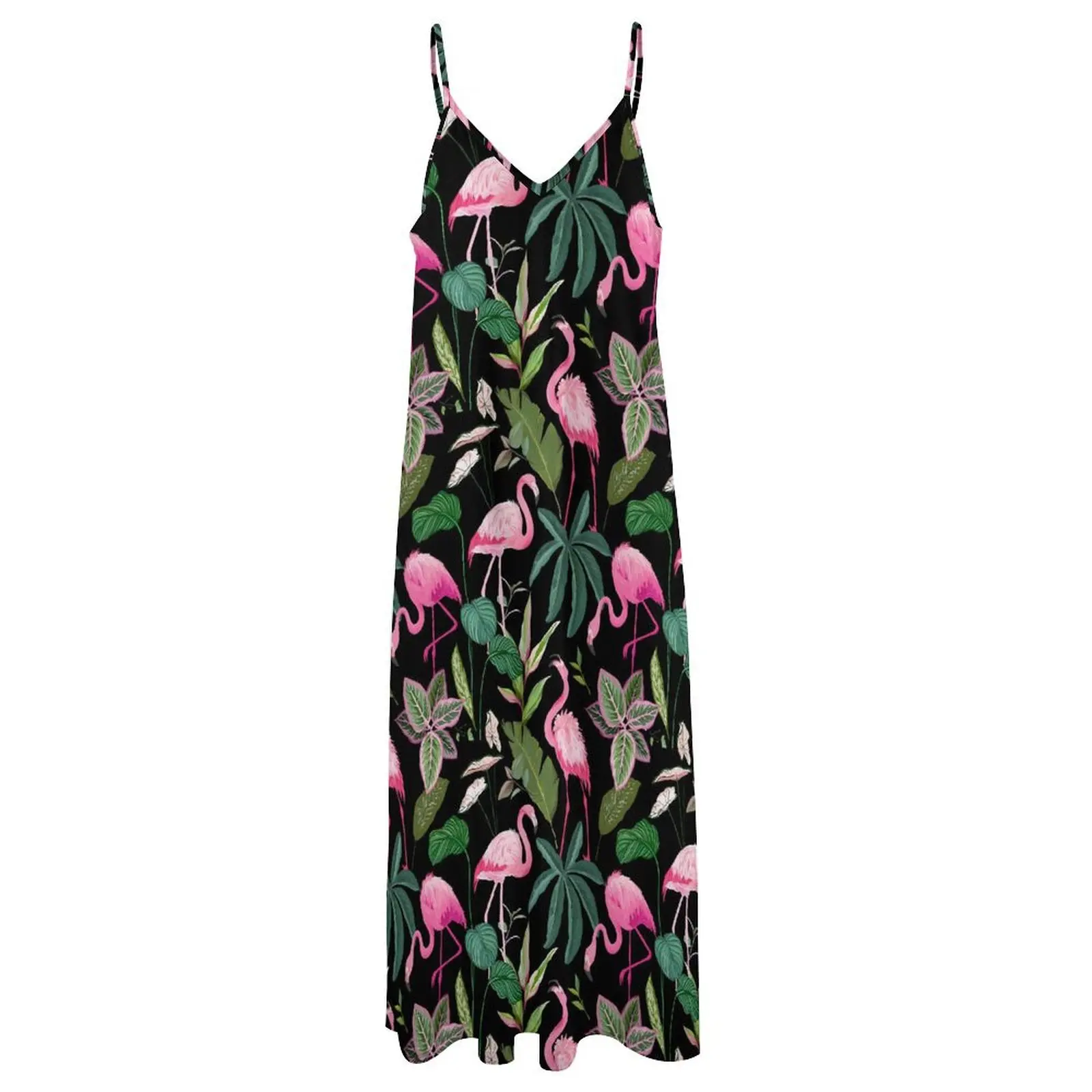 Vestido de pájaro Tropical, ropa de calle de flamenco rosa, vestidos largos bohemios, Vestido Maxi Sexy para vacaciones, Vestido personalizado, Idea de regalo