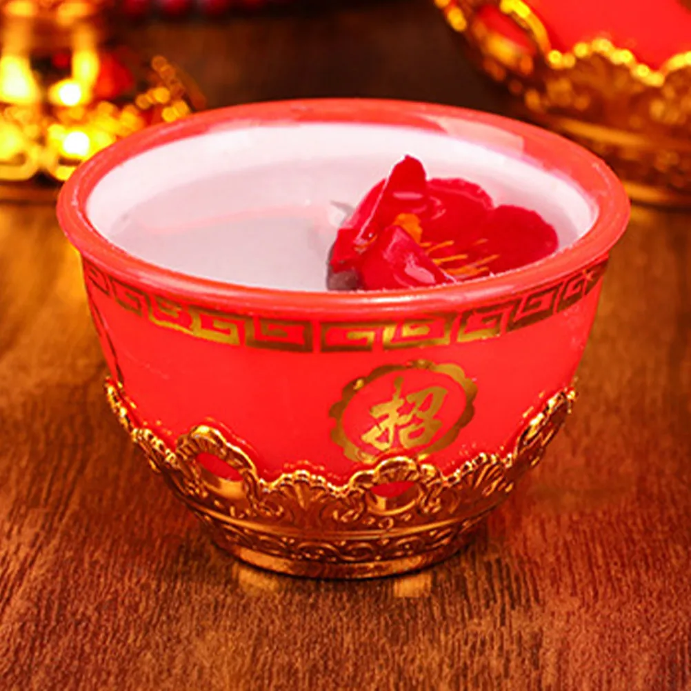 6Pcs Temple Offering Cup Small Decorative Plastic Cup Reusable for Buddhist Worship Meditation Blessing Ritual