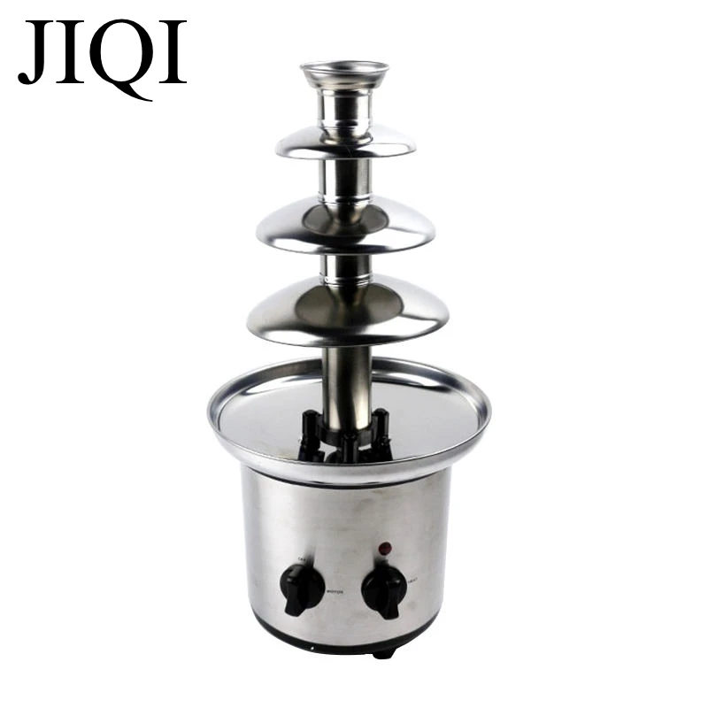 

JIQI 4 Tiers Electric Chocolate Fountain maker machine Sauce heater Chocolate Fondue Wedding Birthday Christmas pump Machine