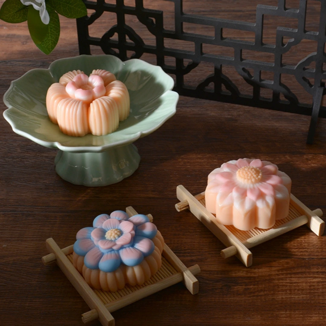 

3D Flower Aroma Candle Silicone Mold DIY Flower Soap Plaster Drip Resin Mold Chocolate Pastry Cake Baking Mold