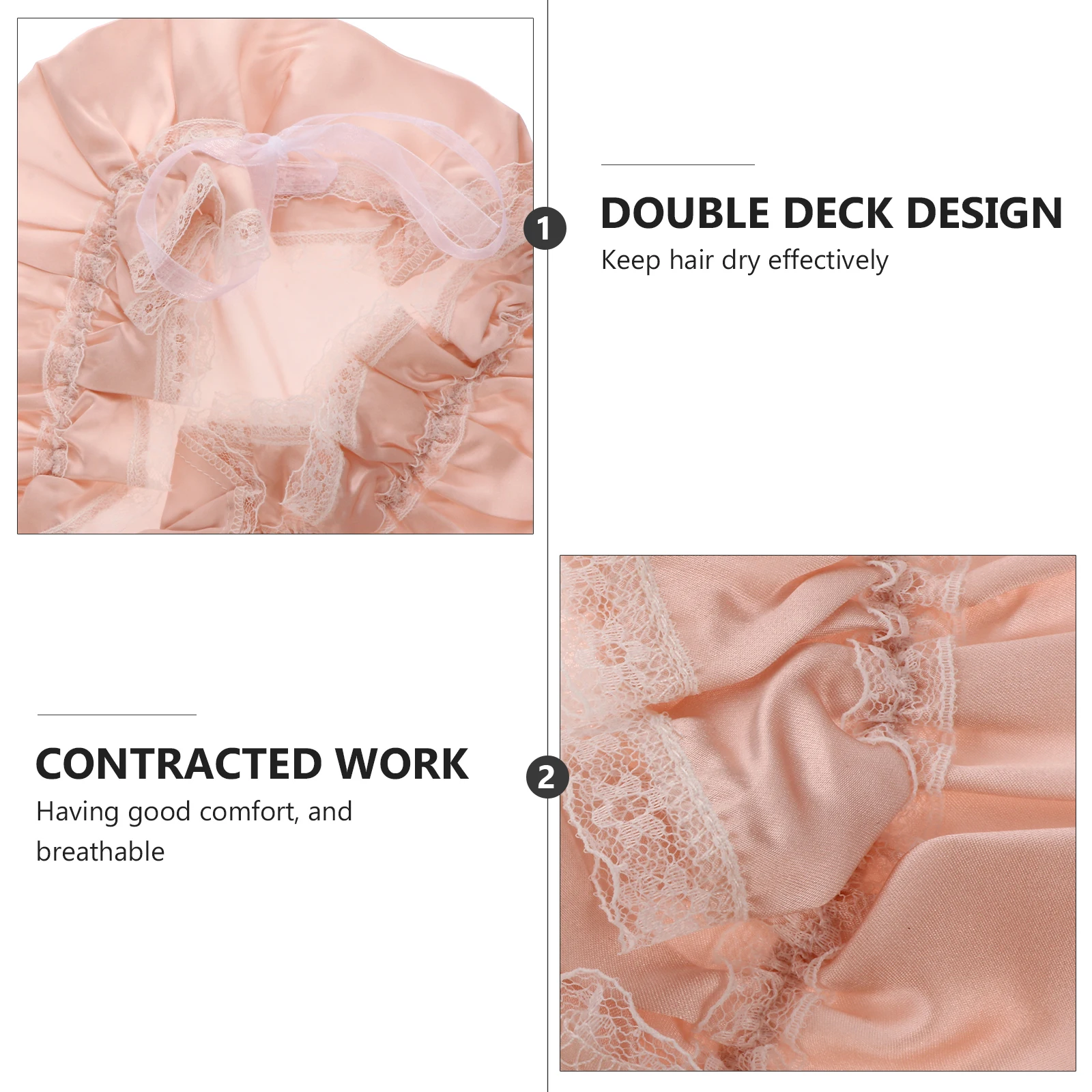 

Silk Premium Material Comfortable Adjustable Moisture Retention Breathable Hair Care Caps Women Satin Shower Face