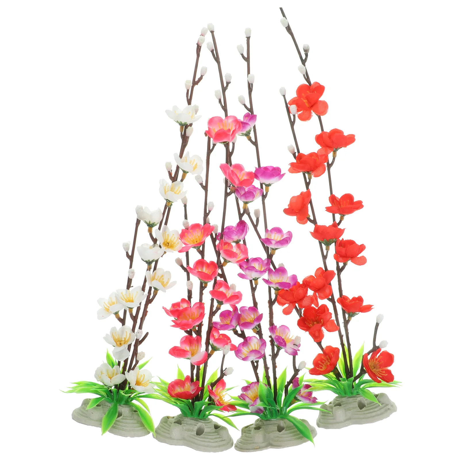 

4pcs Artificial Flowers for Sushi Sashimi Decoration Kit White Pink Red Purple Colors Plate Decor Kitchen Bar Supplies