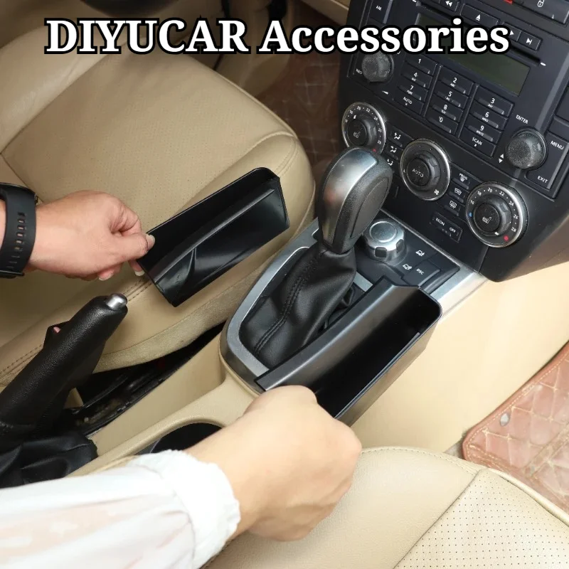 For Land Rover Freelander 2 2007-2012 ABS Black Car Central Control Hanging Two Side Storage Box Interior Car Accessories