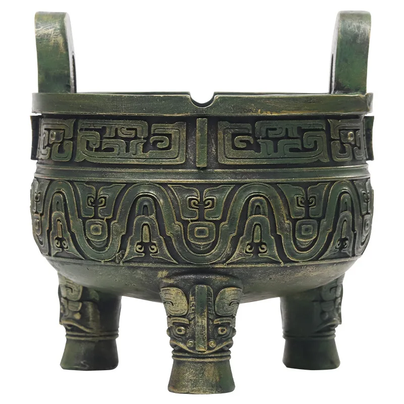 Posacenere in bronzo vintage, bruciatore di incenso, scatola creativa da scrivania per la casa, adatta per utensili posacenere per uffici domestici, case da tè