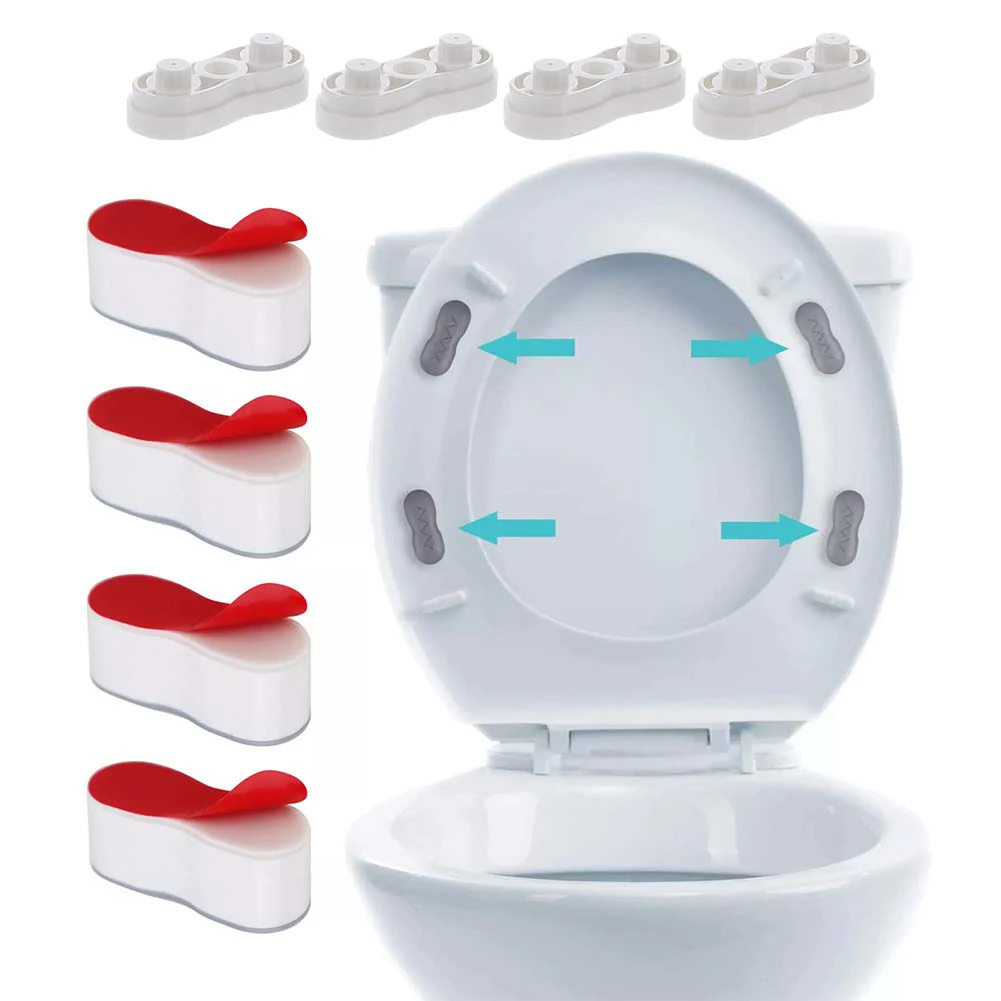 4Set Adjustable Bidet Seat Risers Bidet Height-Increasing Pads Toilet Seat Risers Toilet Lid Bumpers Toilet Seat Gasket