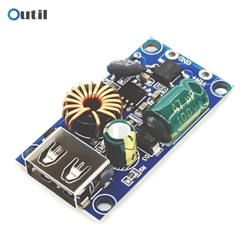 2A 5V 12V Output Charging Module for Electric Car Mobile Phone 9-85V to 5V/12V Mobile Phone Charging On-board Power Step-down