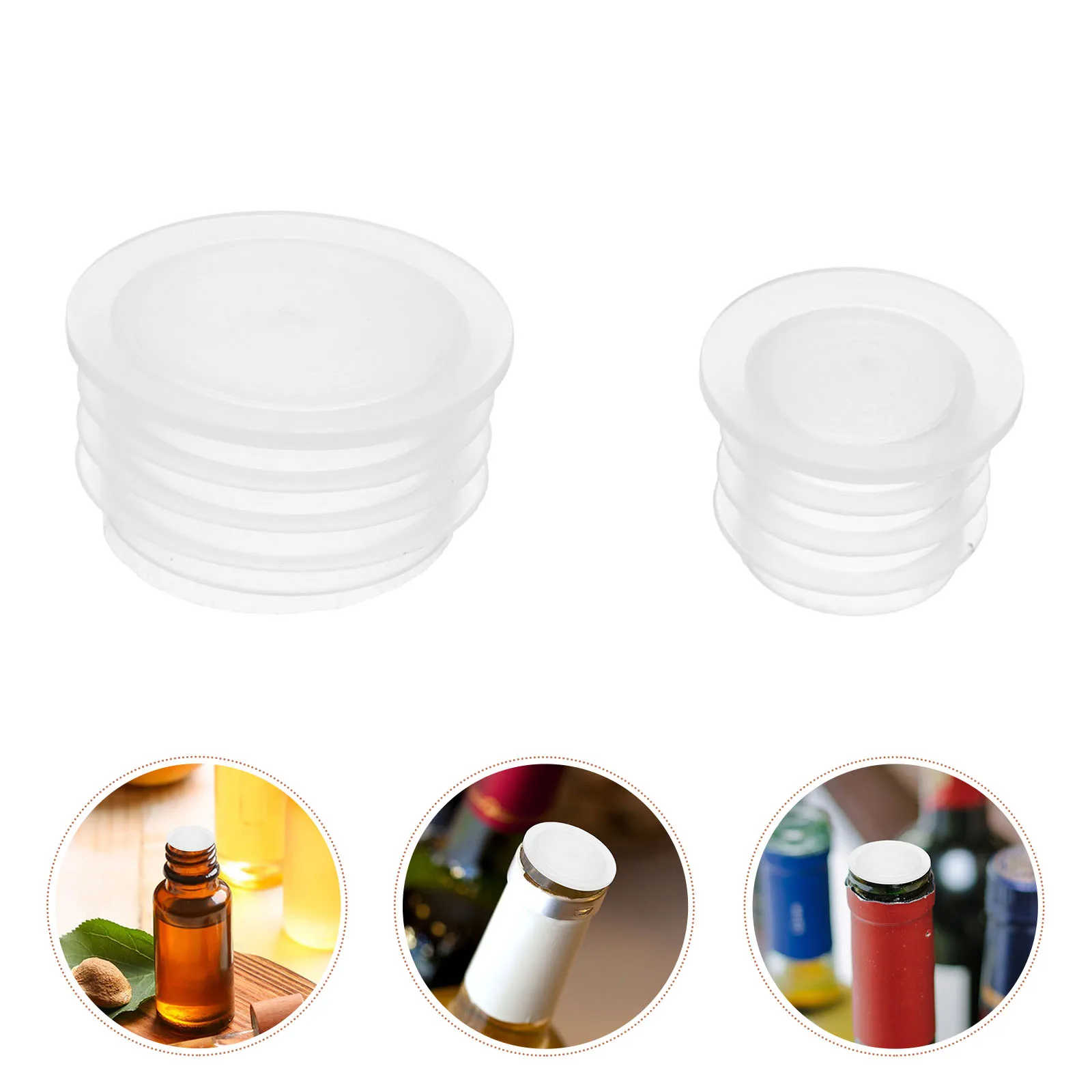 

200pcs Plastic Bottle Cap White 3 10 16 Size Leak Proof Reusable Sealing Lids for Juice Storage Crafts