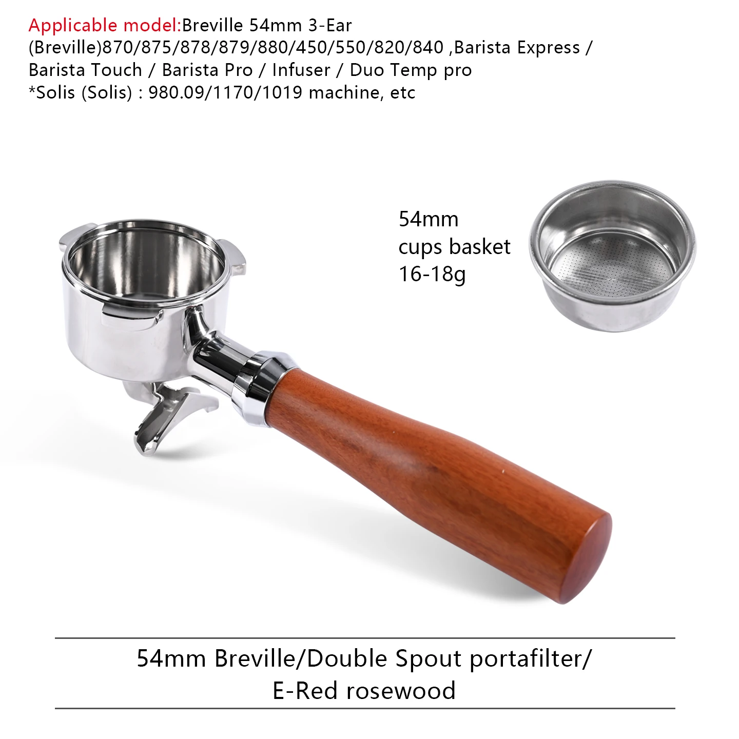 54mm Koffie Dubbele Uitloop Filterhouder Naakt Voor Breville Sage 870 878 879 Filtermand Espressomachine Accessoire Barista Tool