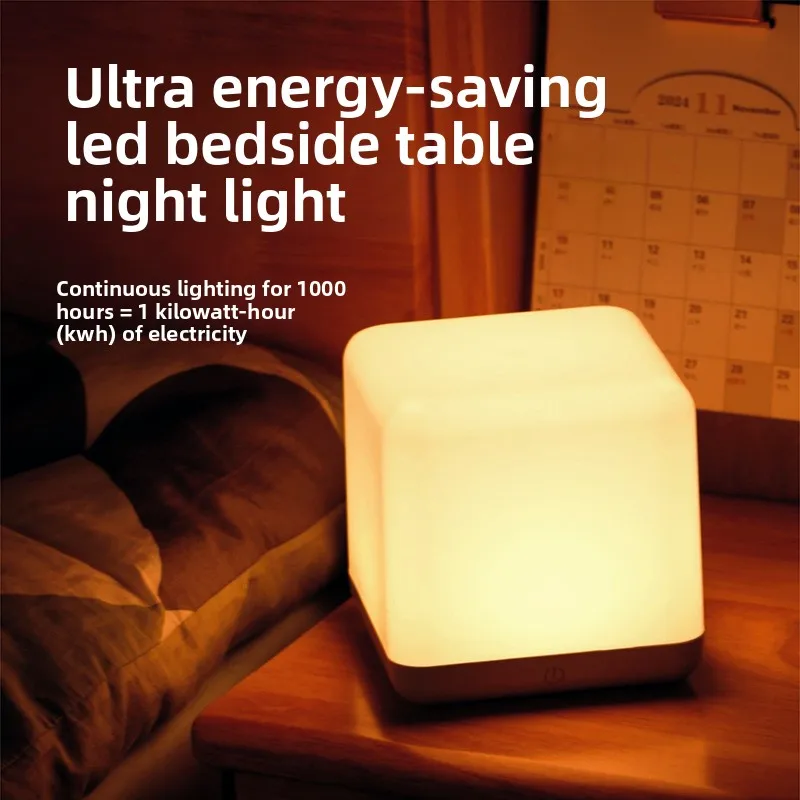 

LED Touch Night Light with Soft Eye-Friendly Adjustable Brightness, Energy-Saving Bedside Lamp with Timer and Long Battery Life