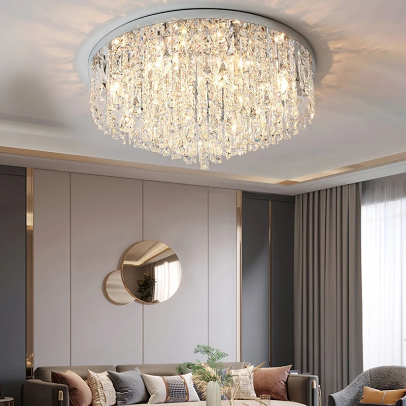 Modern Led Crystal Ceiling Lamp Living Room Bedroom Light Luxury Ceiling Lights Home Interior Decoration Lighting Lamps Fixtures