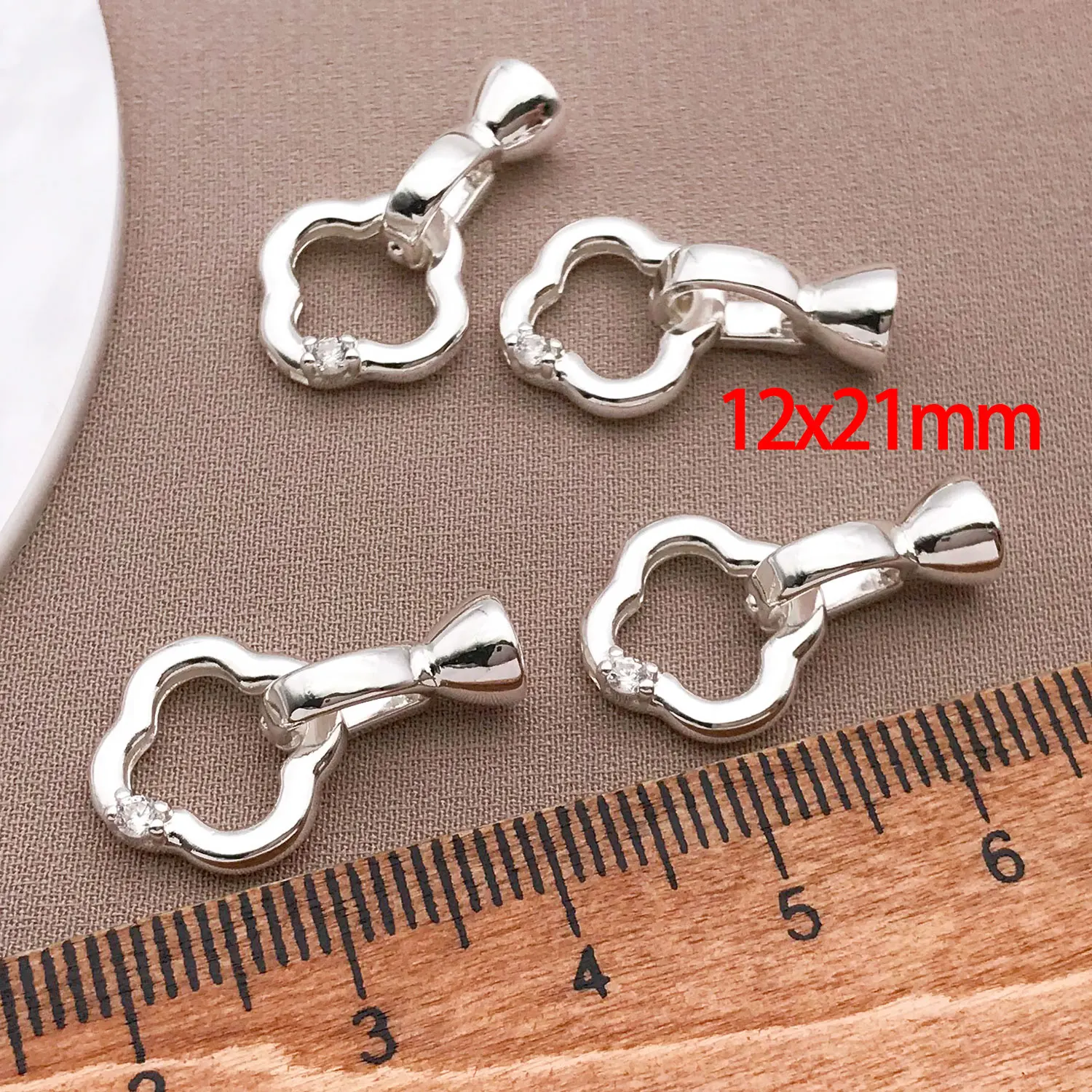 3/5pcs 18K Copper Plated Golden Clover Connecting Buckle, DIY Accessories