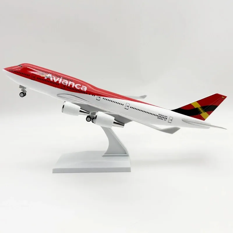 Ornament B747 Plane 30cm 1/240 Scale Colombia Airways Replica Aircraft Model Diecast Resin Airplane Souvenir Collection Gift
