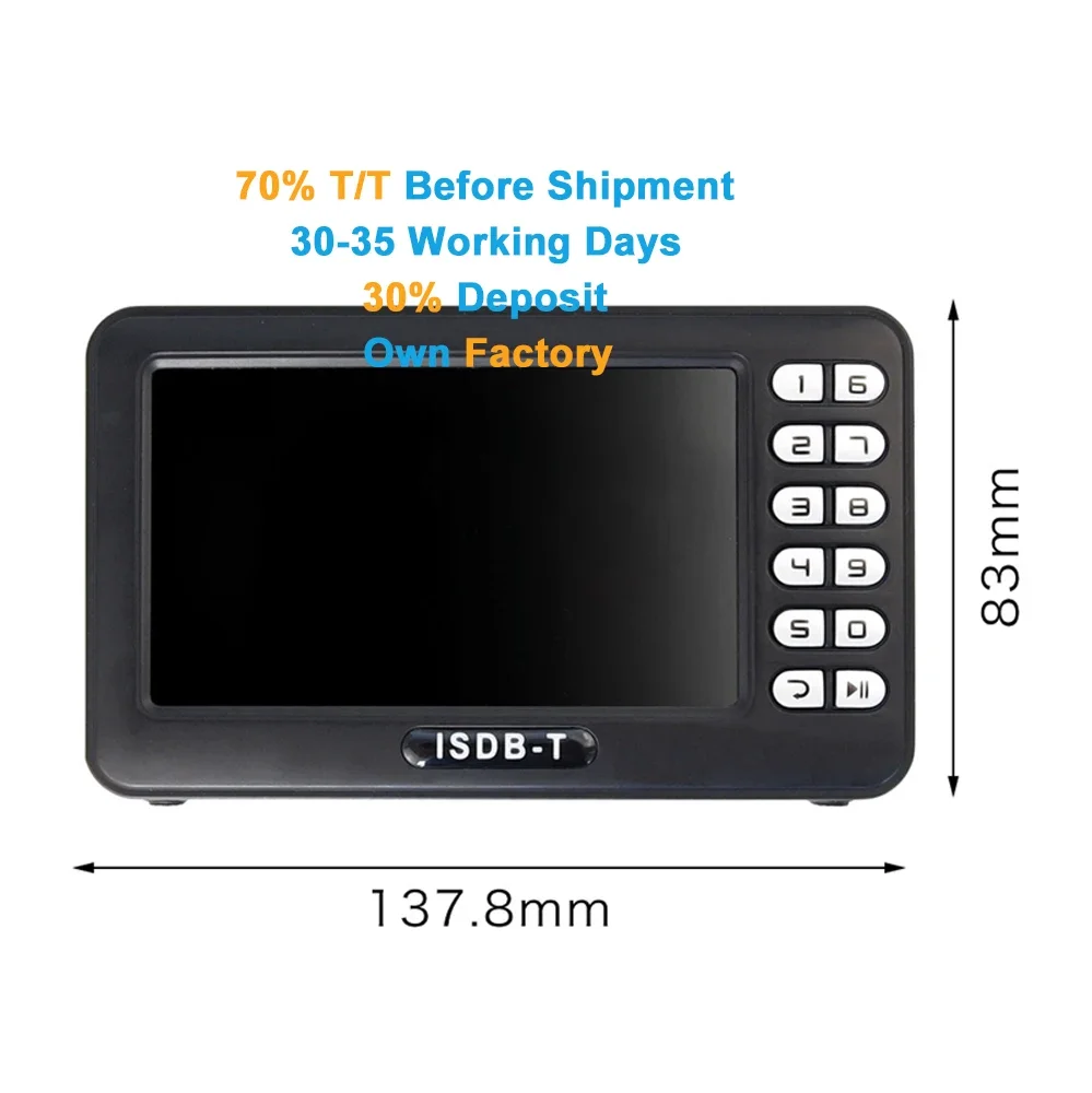 Hot Sale ISDB-T LCD Portable/Handheld/Pocket TV Free Live Streaming TV Player