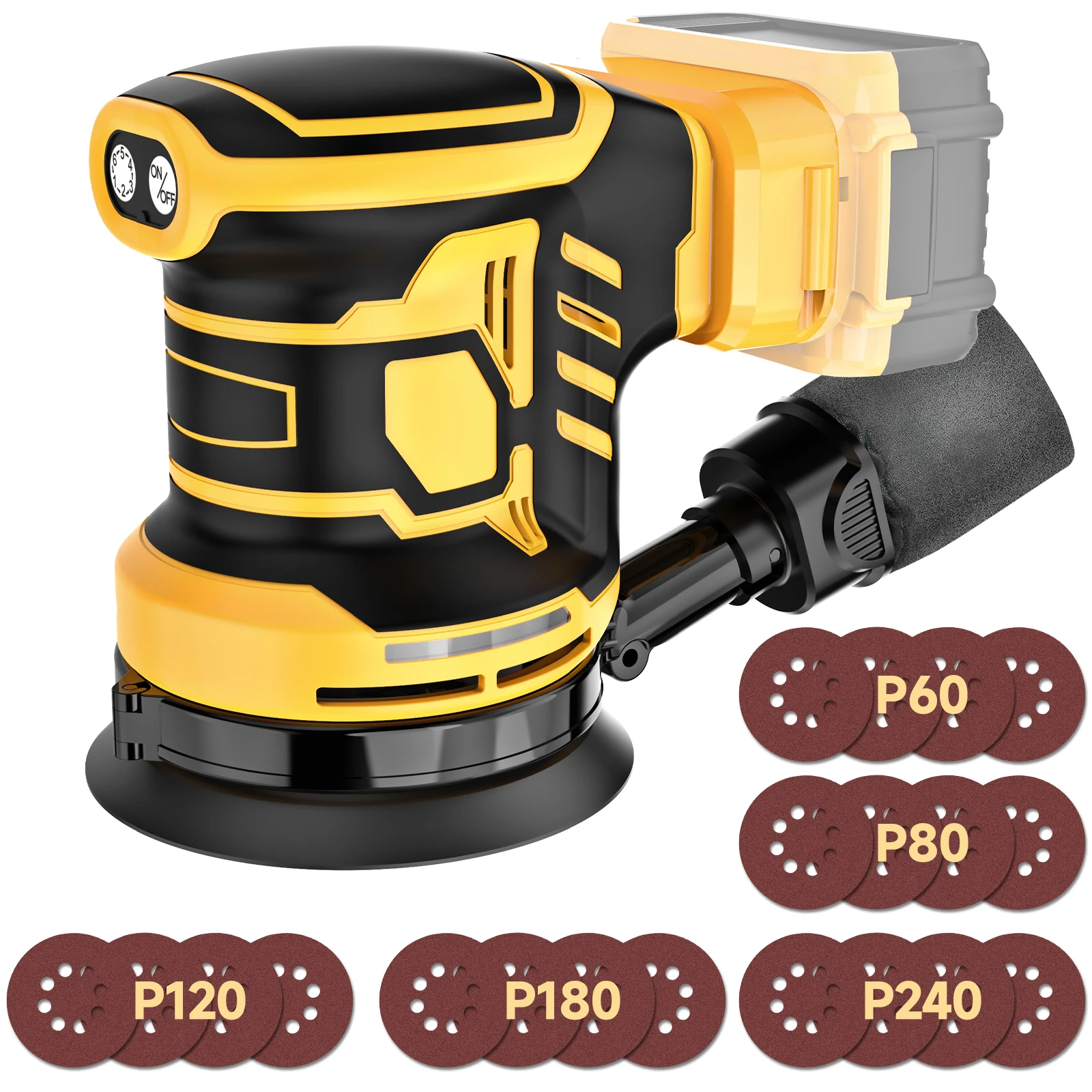Electric Brushless Sander Wood Grinder Polishing Machine Compatible With Dewalt 20V Battery Woodworking Sanding Putty Polishing
