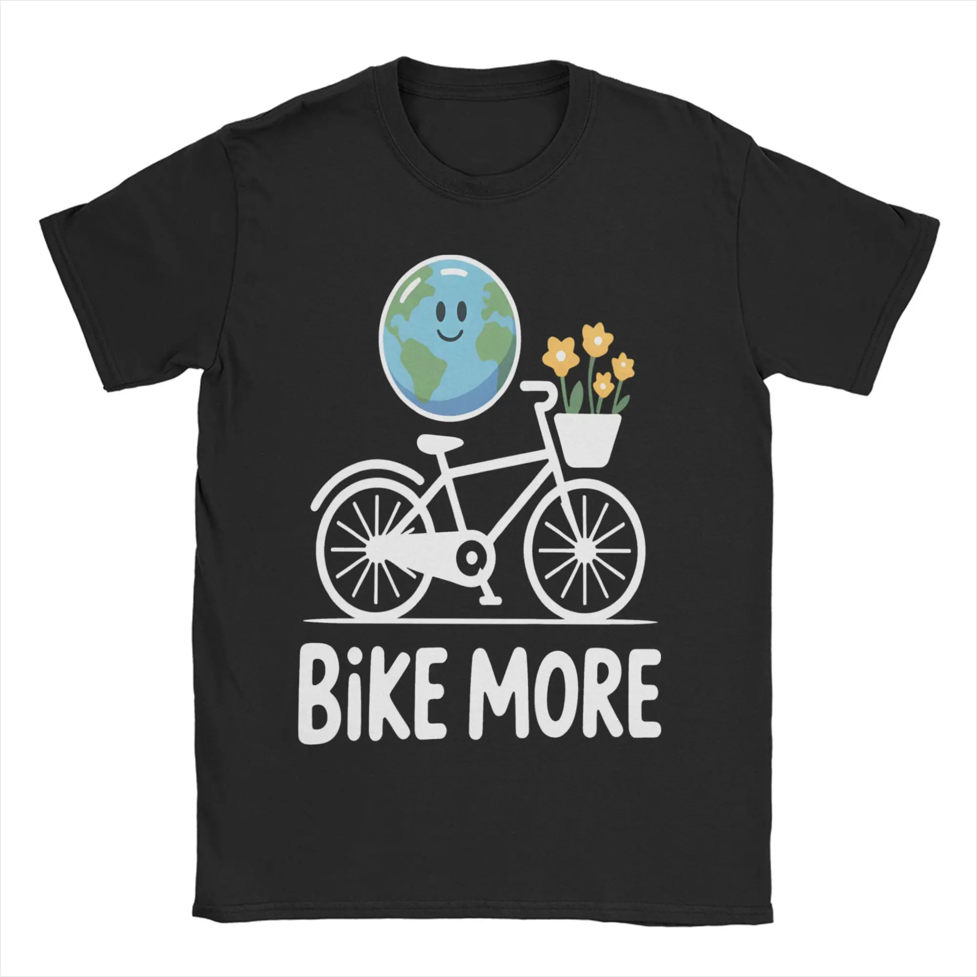 Men Women Earth Day Riding Bike Save Our Planet T Shirt  Pure Cotton Clothes Short Sleeve Crewneck Tee Shirt Plus Size T-Shirt