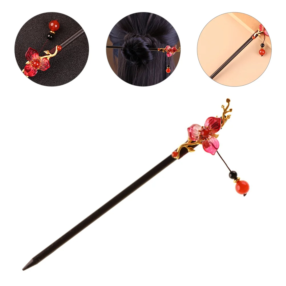 

Chinese Stick Wooden Flower Tassel Pin For Women Pin Women Long Hair Bun Styling Tool Japanese Hair Accessories