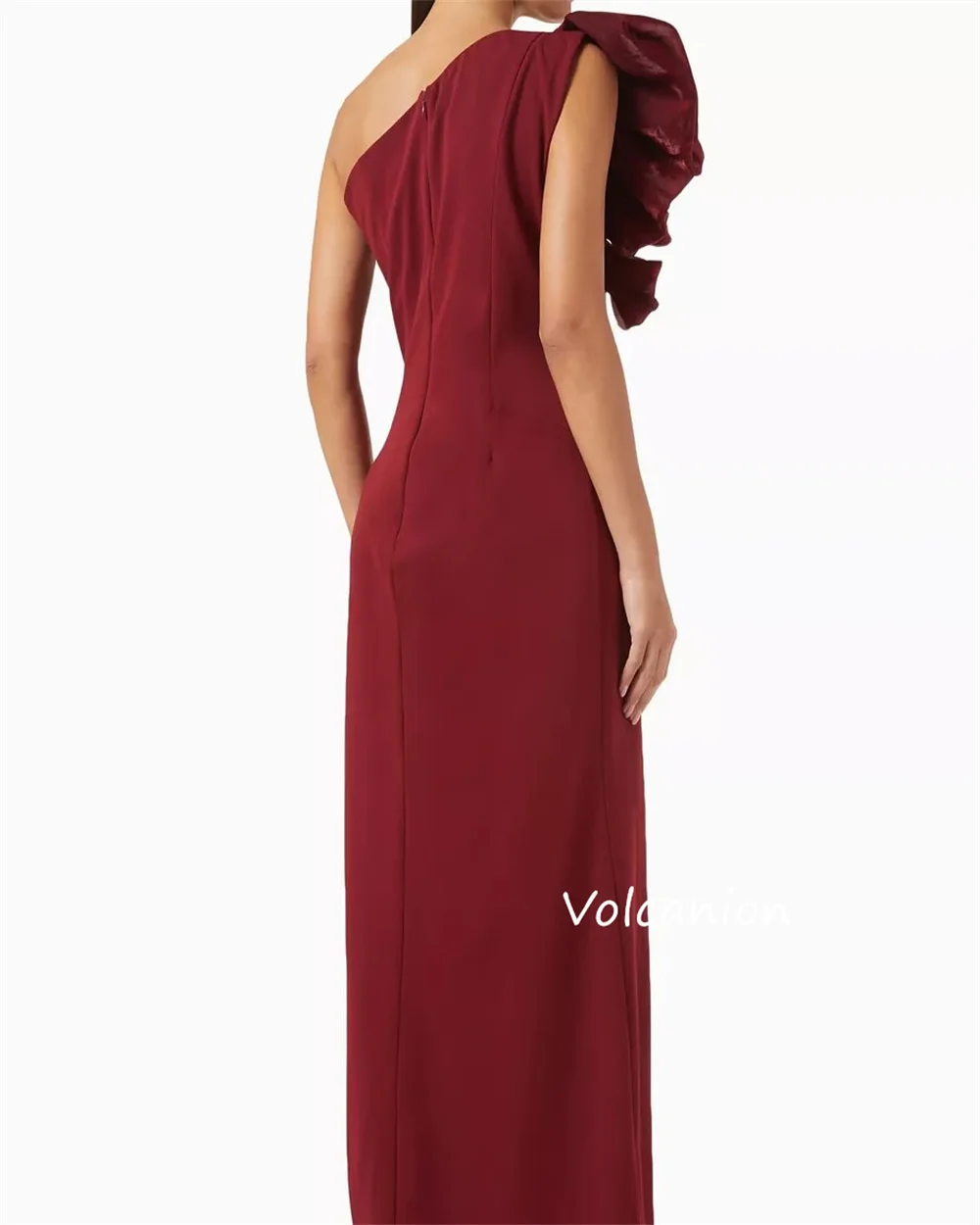 Customized Jersey Pleat A-line One-shoulder Midi Dresses Bespoke Occasion Cocktail Simple Fashion Sizes Available