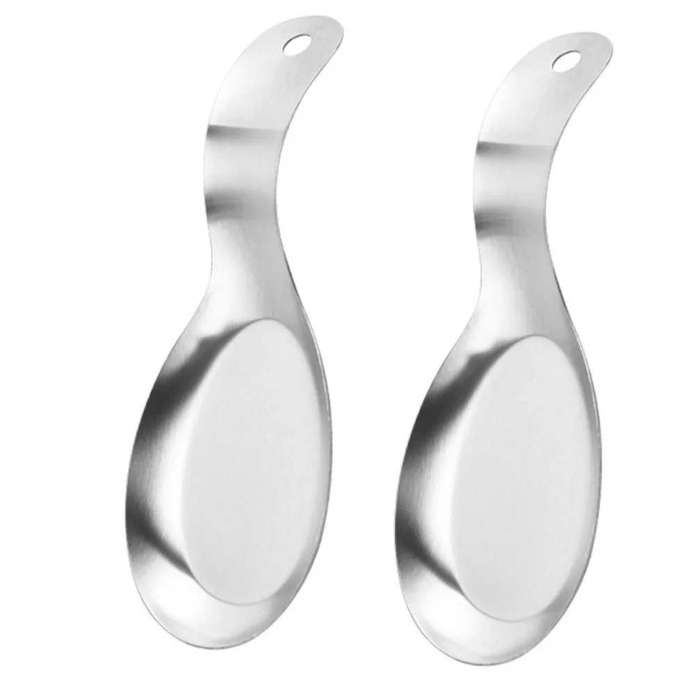 

2Pcs Stainless Steel Spoon Rest Stackable Heat Resistant Kitchen Utensil Holder Fish Shape Thickened Dinner Clip Tray