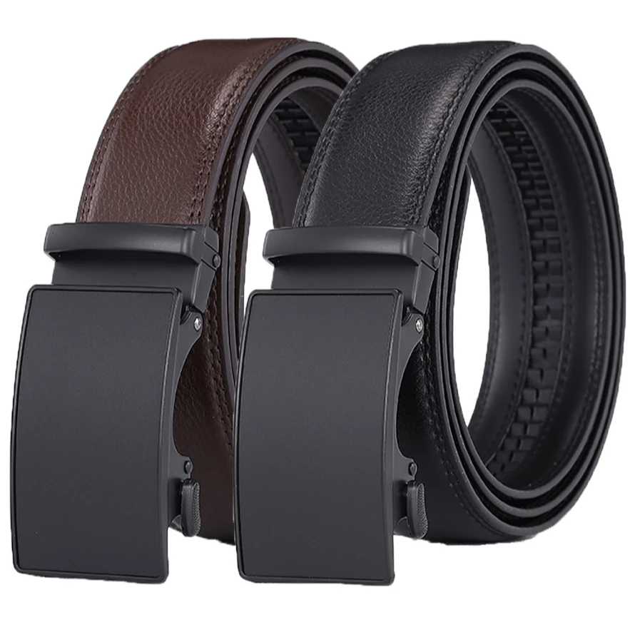 Men Belt Alloy Automatic Buckle Belt Fashion PU Leather Belts for Men Business Luxury Designer Plus Size 170 160 150 140 130cm